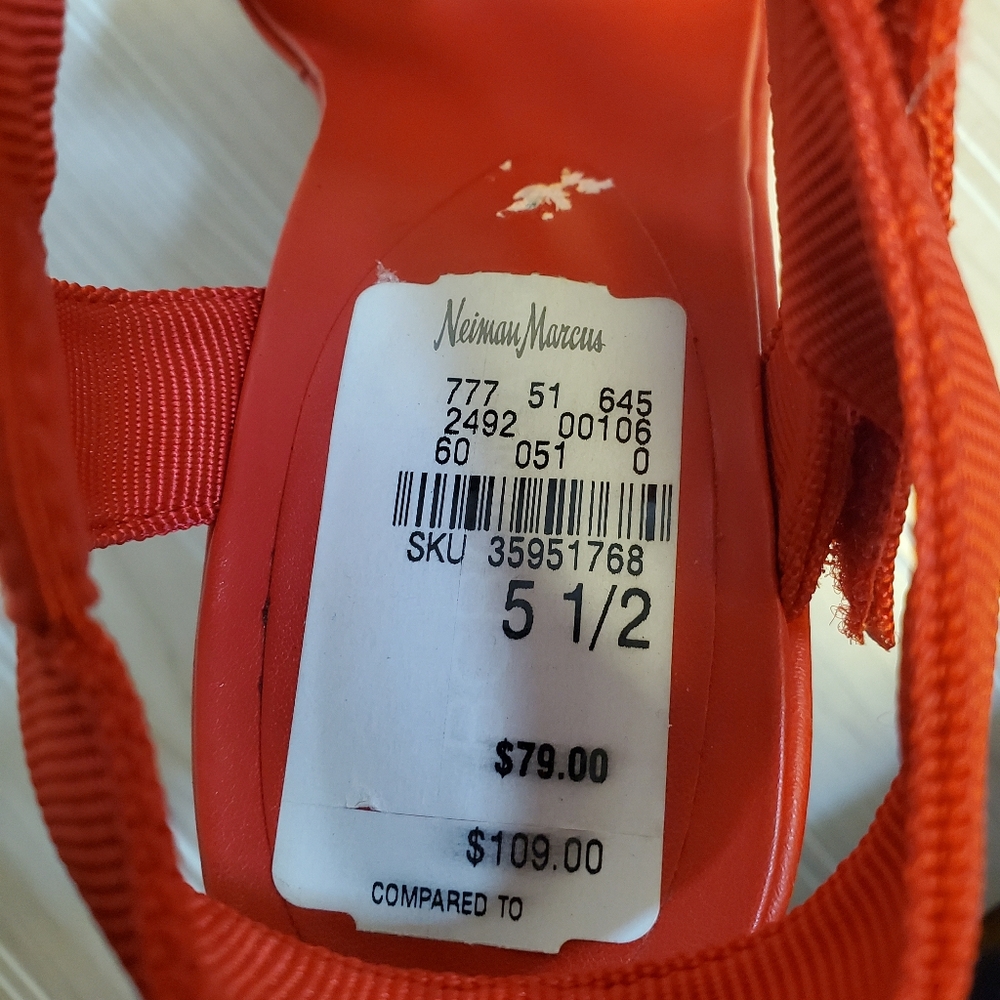 Bcbgeneration Suki Euc Bright Red Slingback Wedge… - image 6